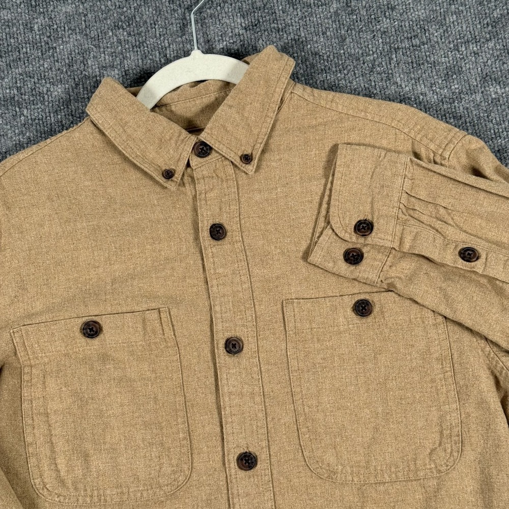 Duluth Trading Shirt Large Brown Slim Fit‎ Button Down Flannel Utilitly Workwear